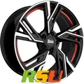 4x MAM RS5 black front polish red inside 7x16" ET38 LK5 108 ML 72.6 Alufelgen...