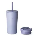 VINSUN Thermobecher mit Strohhalm 480ml - Edelstahl, auslaufsicher, doppelwandig isoliert, Heiß & Kaltgetränke - Kaffee Trinkbecher mit zwei Deckeln