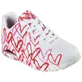Skechers UNO-SPREAD THE LOVE Wedgesneaker Freizeitschuh, Halbschuh, Schnürschuh mit coolem Graffiti-Print rot|weiß 40 EU