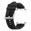 Samsung Hybrid Band (S/M/L) ET-SLL50 für die Galaxy Watch8 | Watch8 Classic, Uhrenarmband im Lederlook, Widerstandsfähiges Armband, Original Zubehör, elastisch, langlebig, guter Sitz, Black