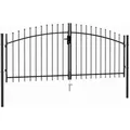 Zauntor Doppelflügel Mit Speerspitzen Stahl 3 X 1,25 M Schwarz Vidaxl