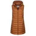 Geographical Norway Steppweste Damen Steppweste Kapuze Übergangs Frühlings Windbreaker Lang Weste XL (42)