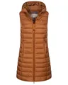 Geographical Norway Damen Stepp weste Kapuze Übergangs Herbst Winter Windbreaker Lang, Farbe:camel, Größe:XL (42)
