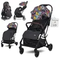 Lorelli Kinderwagen Minori, Sport Buggy klein zusammenklappbar, Autofold Einhand-Klappsystem, Nur 9,3kg, kompakter Sportsitz bis 22kg, Baby Reisebuggy mit Flaschenhalter, PU-Leder Handgriff, Bunt