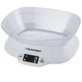 Digitalwaage Stahlschale Küchenwaage Display Blaupunkt Küchenhelfer 1,4L Weiß