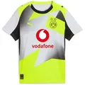 PUMA Fußballtrikot BVB AWAY JERSEY REPLICA JR WITH SPONSOR für Fußball, Kurzarm, mit Rundhalsausschnitt, aus Polyester grau 176 EU