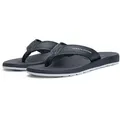 Zehentrenner TOMMY HILFIGER "MOLDED COMFORT TH BEACH SANDAL", Herren, Gr. 40, blau (dunkelblau), Lederimitat, Textil, sportlich, Schuhe, Sommerschuh, für Bad und Strand super geeignet