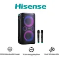Hisense PARTYSTORM1 Tragbarer Bluetooth-Lautsprecher mit Lichteffekten - 300 W - Schwarz