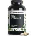 natural elements MSM 2000mg + natürliches Vitamin C – 365 Tabletten – Methylsulfonylmethan