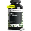 natural elements MSM 2000mg + natürliches Vitamin C – 365 Tabletten
