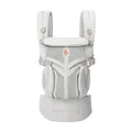 Ergobaby Babytrage für Neugeborene bis zum Kleinkind, 4-Positionen Omni 360 Cool Air Mesh Pearl Grey, Ergonomische Baby-Tragetasche Bauchtrage Rückentrage