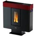 FREEPOINT Pelletofen "Moon", bordeauxrot, Stahl, 10 kW - schwarz