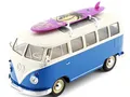Welly 1:24 1962 Volkswagen Classical Bus mit Surfbrett rot/Weiss