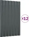 vidaXL Dachpaneele 12 Stk Verzinkter Stahl Anthrazit 60x36 cm