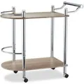 Relaxdays Servierwagen MDF Stahl Braun Mit 2 Etagen 76 cm x 82 cm x 39 cm 7 kg