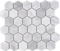 Mosani Mosaikfliesen Sechseck Mosaik Fliese Keramik Travertin grau matt Küche Bad Wand