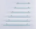 Euro Tische 60cm Glas Wandregal Klarglas, Glas Regal für Badezimmer, Klarglas Duschregal mit 6mm ESG Sicherheitsglas and Metallhaltern Montiert, Verschiedene Größen