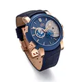 Kronsegler Apollo 11 - Herrenuhr Automatik Rose blau - Limitierte Automatikuhr 46mm mit Saphirglas