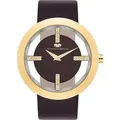 Rhodenwald Söhne Armband-Uhr Lucrezia Gelbgold Echtleder Dunkelbraun 10010010