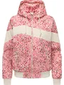 Ragwear Damen leichte, wasser- und winddichte sowie atmungsaktive Übergangsjacke kurze Funktionsjacke mit Kapuze und Animal-Print Oggie Block Leo YOUMODO Pink Gr. XS