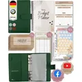 BeginnerBudget Ringbuchkalender Budget Planner & Haushaltsbuch Starter-Set: Sparbuch & Spar-Challenges, In Deutschland produziert und zusammengetragen grün