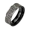 Bungsa 70 (22.3) Fingerring Keltenknoten Triskele silber/schwarz aus 316L Edelstahl