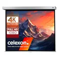 celexon Professional Plus Rollo-Leinwand 80" | 160x120 cm 4:3 | manuell ausziehbare 4K, Full-HD Beamer-Leinwand für Büro-Präsentationen & Heimkino-Projektionen | Wand- & Deckenmontage