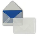 50x Briefumschläge B6-17,5 x 12,5 cm - Transparent - Nassklebung mit spitzer Klappe - 92 g/m² - Für Hochzeit, Gruß-Karten, Einladungen