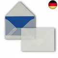 50x Briefumschläge B6-17,5 x 12,5 cm - Transparent - Nassklebung mit spitzer