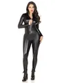 LEG AVENUE 85047 - Wet Look Catsuit Kostüm, Größe M Größe: M (EUR 38-40), Schwarz, Dessous Damen Reizwäsche