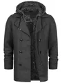 Indicode Herren Cliff Kurzmantel mit Stehkragen | Wollmantel Herrenmantel Mantel Black mix, M