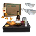 PEGSEN ALL IN ONE Couchbox mit 4 Glasschalen in schwarz | Couchbar Snackbox für Snacks und Getränke | Snackbar für die Couch | Couch Tablett mit Getränkehalter | Sofabar | Couch Butler | Couch bar