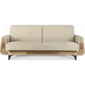 Gustavo Sofa 3-sitzer Mit Schlaffunktion, Creme - Konsimo