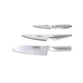 Global Yoshikin Messerset 3-teilig G-80338 (Santoku, kleines Kochmesser, Schälmesser)