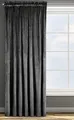 Design91 Samtvorhang Kräuselband Blickdichte Vorhänge Samt Velours 135x270 Samtvorhänge ROSA (schwarz)