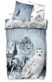 Harry Potter Hogwarts Wende-Bettwäsche-Set 135x200 80x80 Baumwolle Eule Hedwig