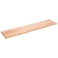 vidaXL Regal Wandregal Hellbraun 220x50x(2-4) cm Massivholz Eiche Behandelt, 1-tlg. braun 50 cm x 4 cm x 220 cm