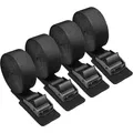 Schwarze Spanngurte 4er-Pack, 250kg Belastbarkeit, 2,5m - Zurrgurte für Auto,...
