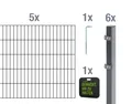 Alberts Doppelstabmattenzaun Grundset, (Set), Höhe: 80-200 cm, Gesamtlänge: 4-30 m, zum Einbetonieren
