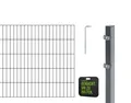 Alberts 691363 Doppelstabmattenzaun Zaun-Komplettset mit Kniekissen | verschiedene Längen und Höhen | anthrazit | Höhe 100 cm | Länge 10 m