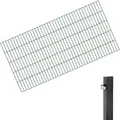 Alberts® 2 m - 50 m Doppelstabmatten-10 m-1000 mm-anthrazit-Komplettset