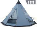 CampFeuer Tipi Zelt Spirit für 4 Personen, 3000 mm Wassersäule, Grau, Indianerzelt für Camping