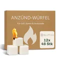 Blumixx Anzündwürfel – 12 Pakete = 576 Würfe, Grillanzünder, Kaminanzünder und Kohleanzünder – Perfektes Grill Zubehör für Kamin und Grill, Anzünder Würfel