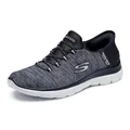 Skechers Damen Summits Dazzling Haze Turnschuhe, Black Mesh/White Trim, 42 EU