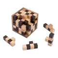 Schach-Würfel 125-3D Puzzle - Denkspiel - Knobelspiel - Geduldspiel - Logikspiel im Holzrahmen