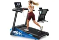 MERACH Laufband Elektrisches Laufband, Klappbares Laufband für Zuhause bis 12 km/h (2.5HP Steigung Walking Laufband, Leiser Motor, mit LED-Anzeige, APP und Tablet Holder), Herzfrequenzmessung, für Zuhause und Büro, Belastbarkeit bis 136kg