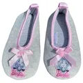 Barbie BARBIE Hausschuhe grau rosa Mädchenschuhe Slipper Pantoffeln Kinderschuhe für Kita Schule weich + warm Ballett Stil Gr.21 22 23 24 25 26 Hausschuh 23-24 EU