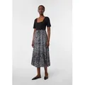 comma Midikleid Kleid Midikleid aus Materialmix mit Karree-Ausschnitt bunt|schwarz 42 EU