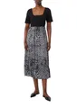 Comma Midikleid aus Materialmix mit Karree-Ausschnitt