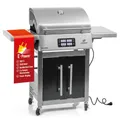 LANDMANN Elektrogrill VOLTRIS Elektro-Grillwagen, 3200 W, Leistungsstarker E-Grill mit 2 Fleischthermometern & Deckelthermometer, Silber